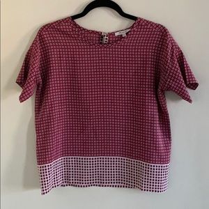 Madewell silk block print blouse